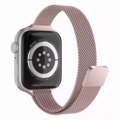 Curea Ceas Apple Watch 1 2 3 4 5 6 7 SE (42 mm 44 mm 45 mm) Roz W034