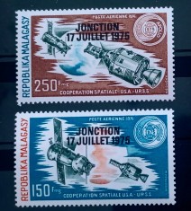 Madagascar 1975 cosmos nave spațiale spatiu , serie 2v nestampilat