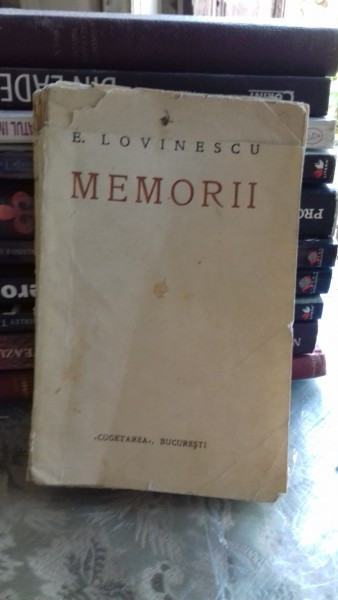 MEMORII - E. LOVINESCU 1900- 1916