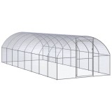 Cotet de gaini pentru exterior, 3x8x2 m, otel zincat GartenMobel Dekor, vidaXL