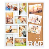 Ramă Foto Colaj, Model Home, Alb, 8 Poze, Dimensiune 48x54 cm, Sticlă, Oem