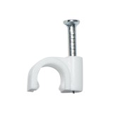 Clema cu cui 6 mm din plastic pentru fixare cablu, set 100 bucati