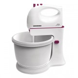 Mixer cu bol Heinner Charm HMB-350BG, 300W, 5 viteze si turbo, alb-visiniu