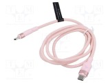 Cablu USB 2.0 USB C nichelat 1m roz VENTION