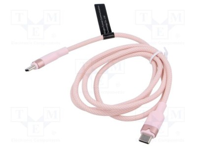 Cablu USB 2.0 USB C nichelat 1m roz VENTION foto
