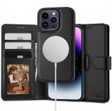 Husa Tech-Protect Wallet Wallet MagSafe pentru Apple iPhone 14 Pro Negru, Silicon