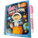 Carte de colorat cu apa tip Magic Book in limba engreza, Linomag&reg;, Universul magic, Reutilizabila, Pentru fete si baieti de peste 3 ani
