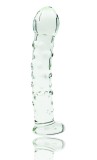 Dildo Ribbed, Sticla Premium, Transparent, 17 cm, Passion Labs, Glass Series