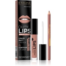 Eveline Cosmetics OH! my LIPS Matt set &icirc;ngrijire buze 01 Neutral Nude 2 buc