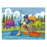 Puzzle cu dinozauri pe lac, 35 piese jumbo, multicolor, CMCLASS