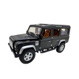 Macheta Land Rover Defender negru 1:32 cu sunet lumini usi si capote deschise