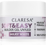 Claresa Soft&amp;Easy Builder Gel gel de bază pentru unghii culoare Milky White 45 g
