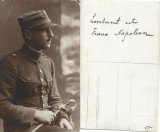 P3184N Locotenent activ Napoleon Franc, cu sabie, studio Riviera, Cernăuți, perioada interbelică