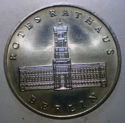 7.378 GERMANIA RDG DDR ROTES RATHAUS BERLIN 5 MARK 1987 A AUNC foto