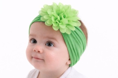 Bentita verde lata cu floare aplicata foto