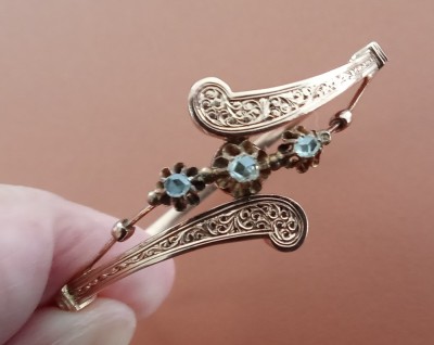 Brățară vieneză Art Nouveau cu diamante din aur de 14 carate 585, &amp;icirc;n jurul anului 1900 foto