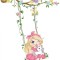 Sticker decorativ, Fetita cu leagan si unicorn, 90 cm, 1139STK