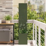 vidaXL Ghiveci de Grădină cu Panou Decorativ Olivengr&oslash;nn 32 x 140 cm
