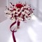 Buchet flori naturale uscate si trandafir criogenat grena, personalizabil, ideal pentru cununie civila, nunta, mireasa sau cadou