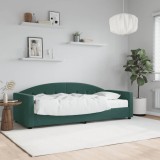 vidaXL Pat de zi cu saltea, verde &icirc;nchis, 80x200 cm, catifea