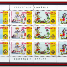 2005 Romania - Cercetasii Romaniei, coala de 12 timbre (3 serii) LP 1686 a, MNH