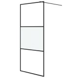 Cumpara ieftin Perete cabina dus walk-in negru 90x195 cm sticla ESG semi-mata