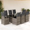 Gossi set bistro de gradina cu perne, 9 piese, gri, poliratan