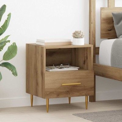 vidaXL Noptieră cu sertar 2 pcs Maro 40 x 35 x 47.5 cm Lemn compozit 882078 foto