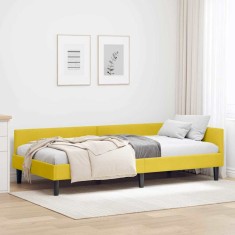 vidaXL Cadru de pat colțar Galben 90 x 190 cm Catifea și lemn laminat