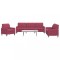 vidaXL Set canapea cu perne, 3 piese, roșu vin, catifea 3278435