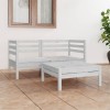VidaXL Set mobilier de grădină, 3 piese, alb, lemn masiv de pin 3082393