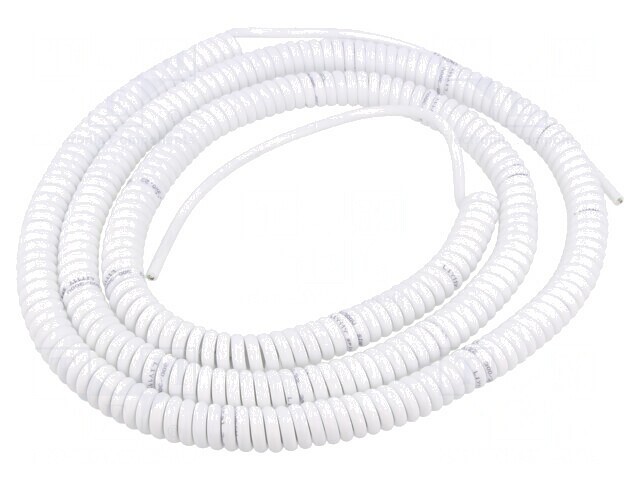 Cablu Spiralat Neecranat PUR Alb 1,5m