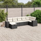 Cumpara ieftin Gossi set canapele de gradina cu perne, 7 piese, negru, poliratan