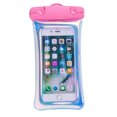 Husa subacvatica Holografica Waterproof Flippy, Snowproof, Universala, Impermeabila, cu Snur, pentru telefon sau documente, Roz foto