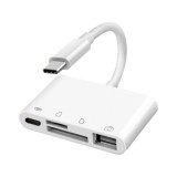 Hub USB-C OEM NK108LTC, 1 x USB-A - 1 x USB-C - 1 x SD - 1 x microSD, Alb, Universal