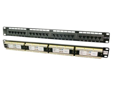 Patch Panel Negru RJ45 24 Porturi Cat 6 foto