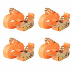 vidaXL Chingi fixare cu clichet, 4 buc, 0,4 tone 6 mx25 mm, portocaliu