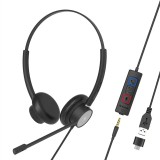 Casti cu fir call center Tellur Voice 420, binaural, USB