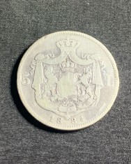 Moneda 5 lei 1884 argint foto
