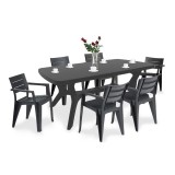 Cumpara ieftin Set mobilier de grădină Juliemore 6+1, grafit
