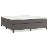 Cumpara ieftin Cadru de pat, gri, 160x200 cm, piele ecologica