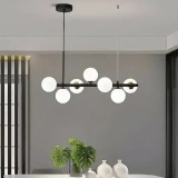 Lustra cu bec moderna LOFT Pavilion, 7x G9, Alb Negru, Metal, Inaltime Reglabila ModernLight Concept