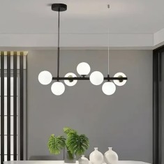 Lustra cu bec moderna LOFT Pavilion, 7x G9, Alb Negru, Metal, Inaltime Reglabila ModernLight Concept
