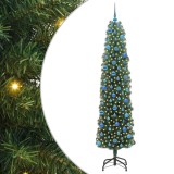 vidaXL Brad de Crăciun artificial Verde 240 cm PVC și oțel și plastic 3394976