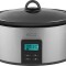 Oala electrica Slow cooker ECG PH 5510 Rider, 5.5 litri, 240 W, vas ceramic, timer, afisaj LED