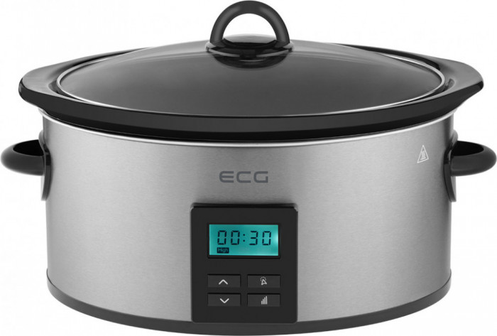 Oala electrica Slow cooker ECG PH 5510 Rider, 5.5 litri, 240 W, vas ceramic,
