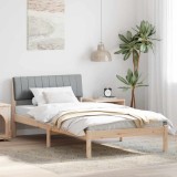 VidaXL Cadru de pat Maro și gri deschis 100 x 200 cm Lemn masiv de pin 878699