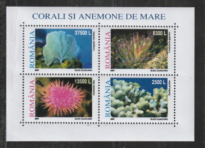 Romania 2001 - #1570A Corali si Anemone de Mare S/S 1v MNH foto