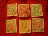 Serie mica Islanda 1907 Rege Cristian IX si Frederik VIII , 6 val. stampilate, Stampilat