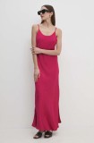 Answear Lab rochie culoarea roz, maxi, evazată